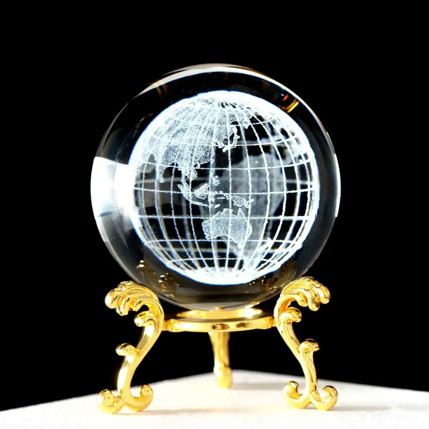 3d Solar System Crystal Ball Laser Engraved Globe Decor with Sphere Stand Gift Birthday Crystal Ball Stand