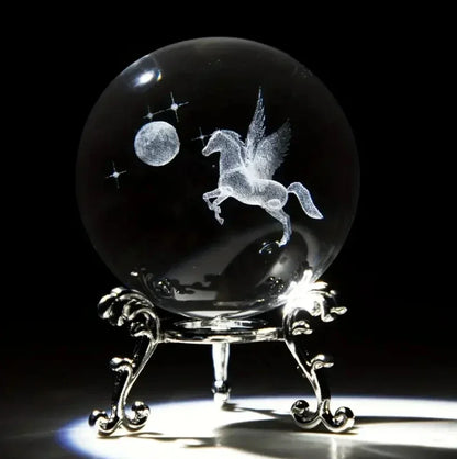 3d Solar System Crystal Ball Laser Engraved Globe Decor with Sphere Stand Gift Birthday Crystal Ball Stand