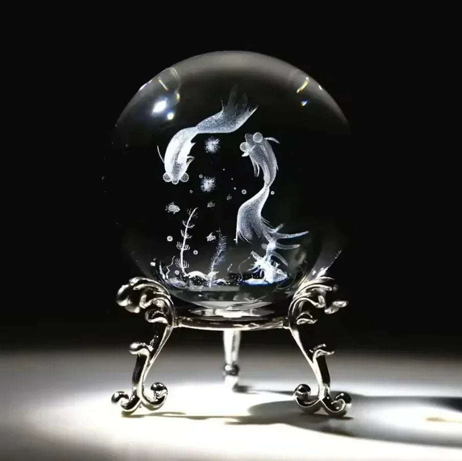 3d Solar System Crystal Ball Laser Engraved Globe Decor with Sphere Stand Gift Birthday Crystal Ball Stand