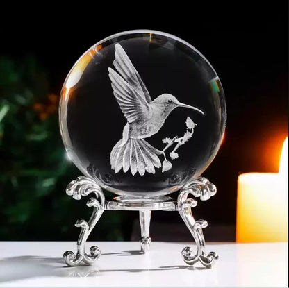 3d Solar System Crystal Ball Laser Engraved Globe Decor with Sphere Stand Gift Birthday Crystal Ball Stand