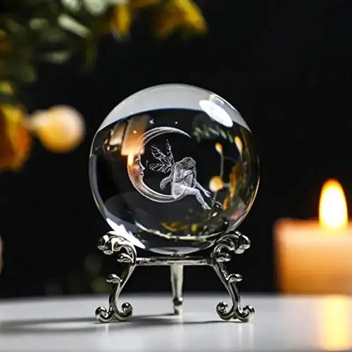 3d Solar System Crystal Ball Laser Engraved Globe Decor with Sphere Stand Gift Birthday Crystal Ball Stand