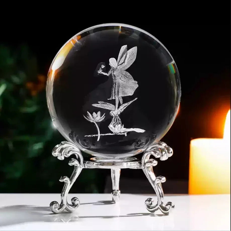 3d Solar System Crystal Ball Laser Engraved Globe Decor with Sphere Stand Gift Birthday Crystal Ball Stand