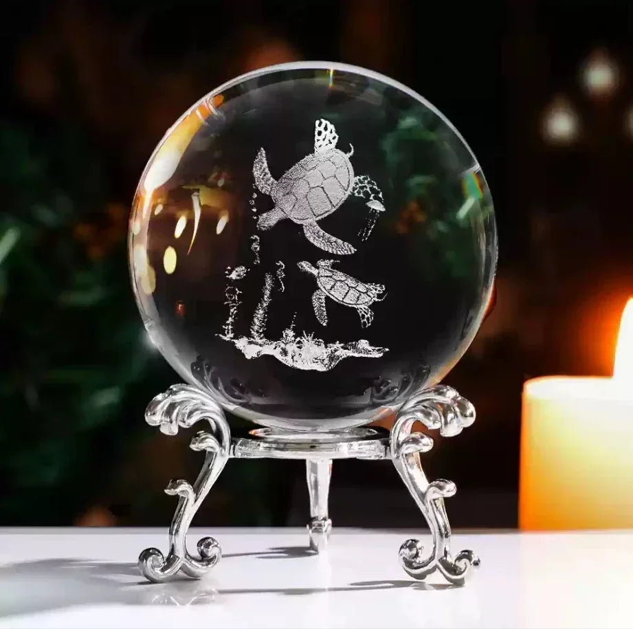 3d Solar System Crystal Ball Laser Engraved Globe Decor with Sphere Stand Gift Birthday Crystal Ball Stand