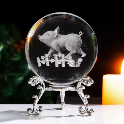 3d Solar System Crystal Ball Laser Engraved Globe Decor with Sphere Stand Gift Birthday Crystal Ball Stand