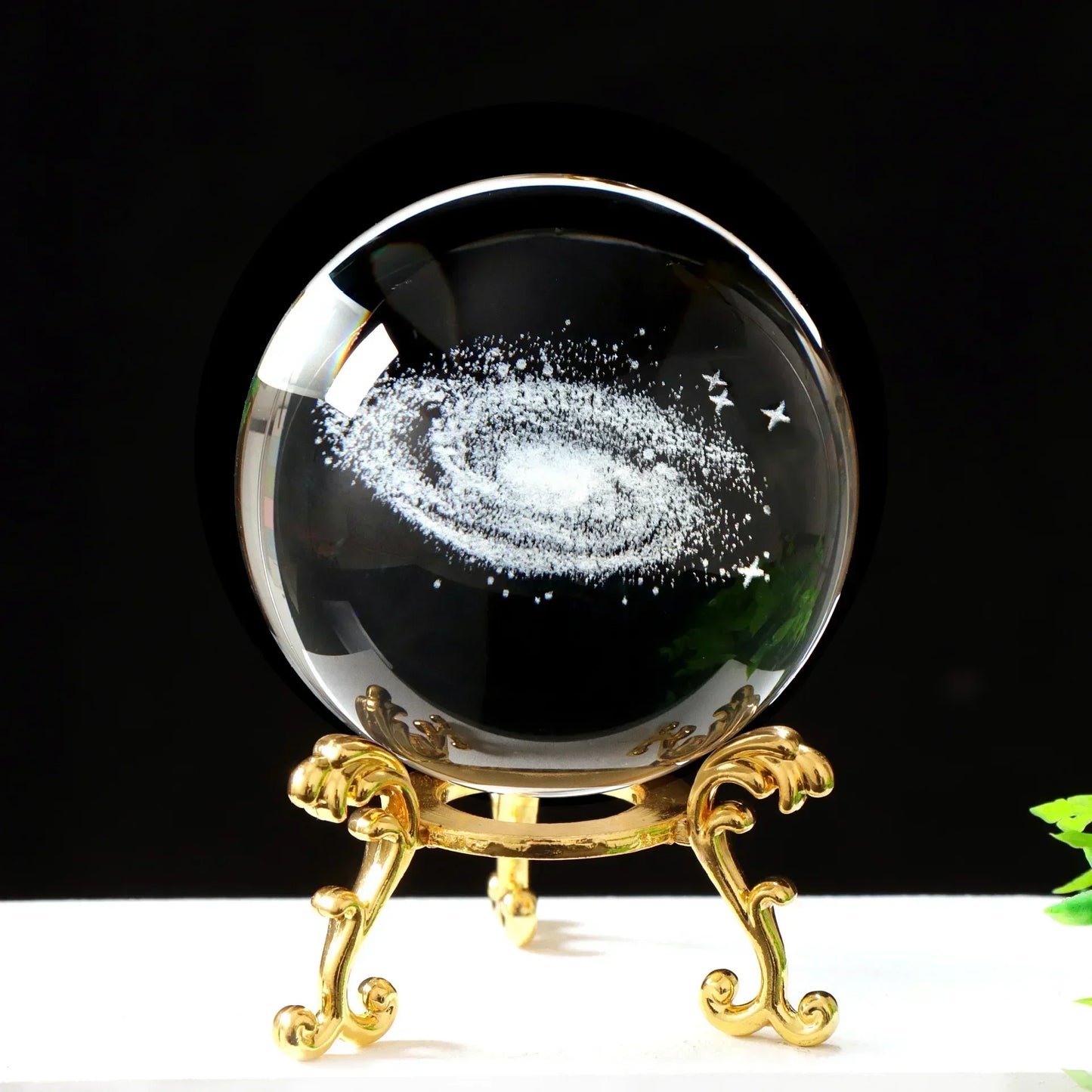 3d Solar System Crystal Ball Laser Engraved Globe Decor with Sphere Stand Gift Birthday Crystal Ball Stand