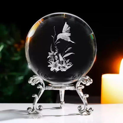 3d Solar System Crystal Ball Laser Engraved Globe Decor with Sphere Stand Gift Birthday Crystal Ball Stand